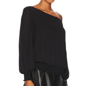 Krisa One Shoulder black blouse size Medium NWT